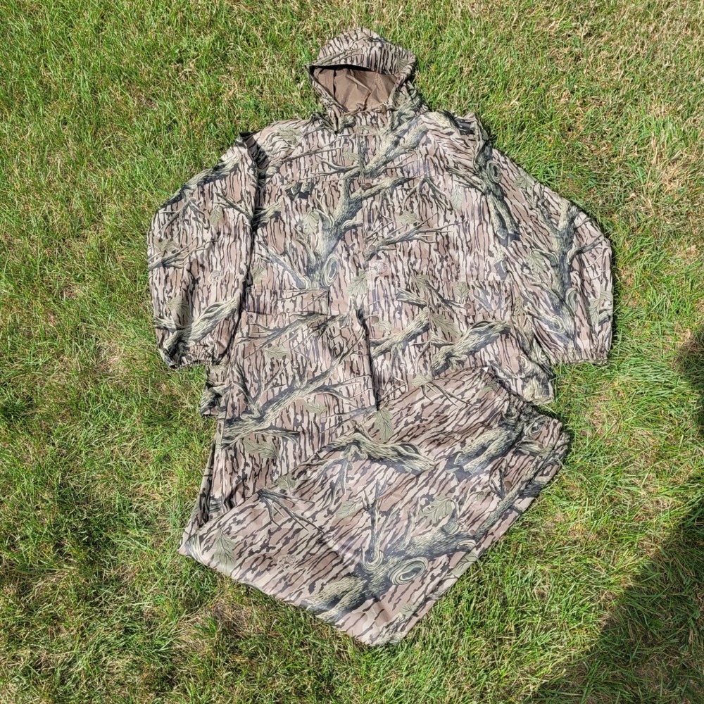 Columbia Rain Suit Men XXL Brown Mossy Oak Original Camo Jacket Pants Set PVC